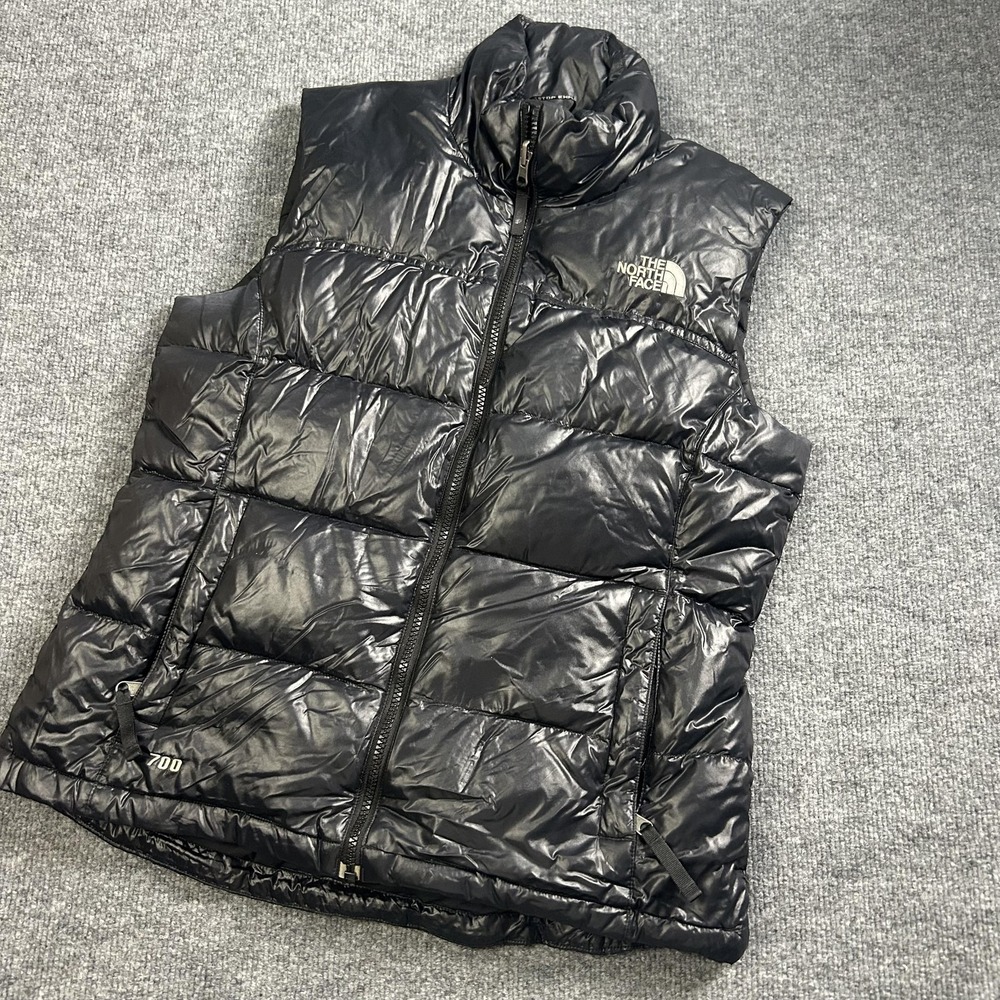 The North Face Vest Womens Medium Black 700 Down Puffer Full Zip Insulated Warm